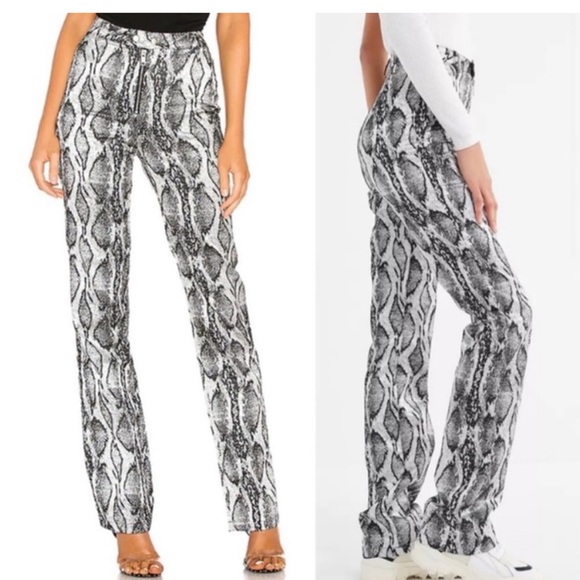 Black and White Snake Print Pants - Picture 1 of 9